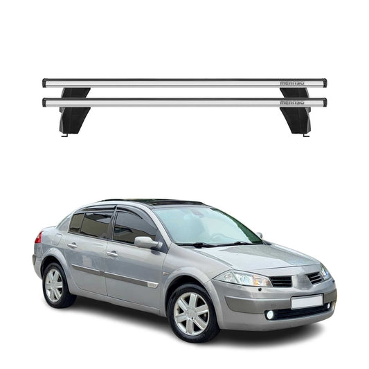 Menabo Dachträger Grundtäger für Renault Megane 2002-2009 75kg Alu Silber 2 tlg
