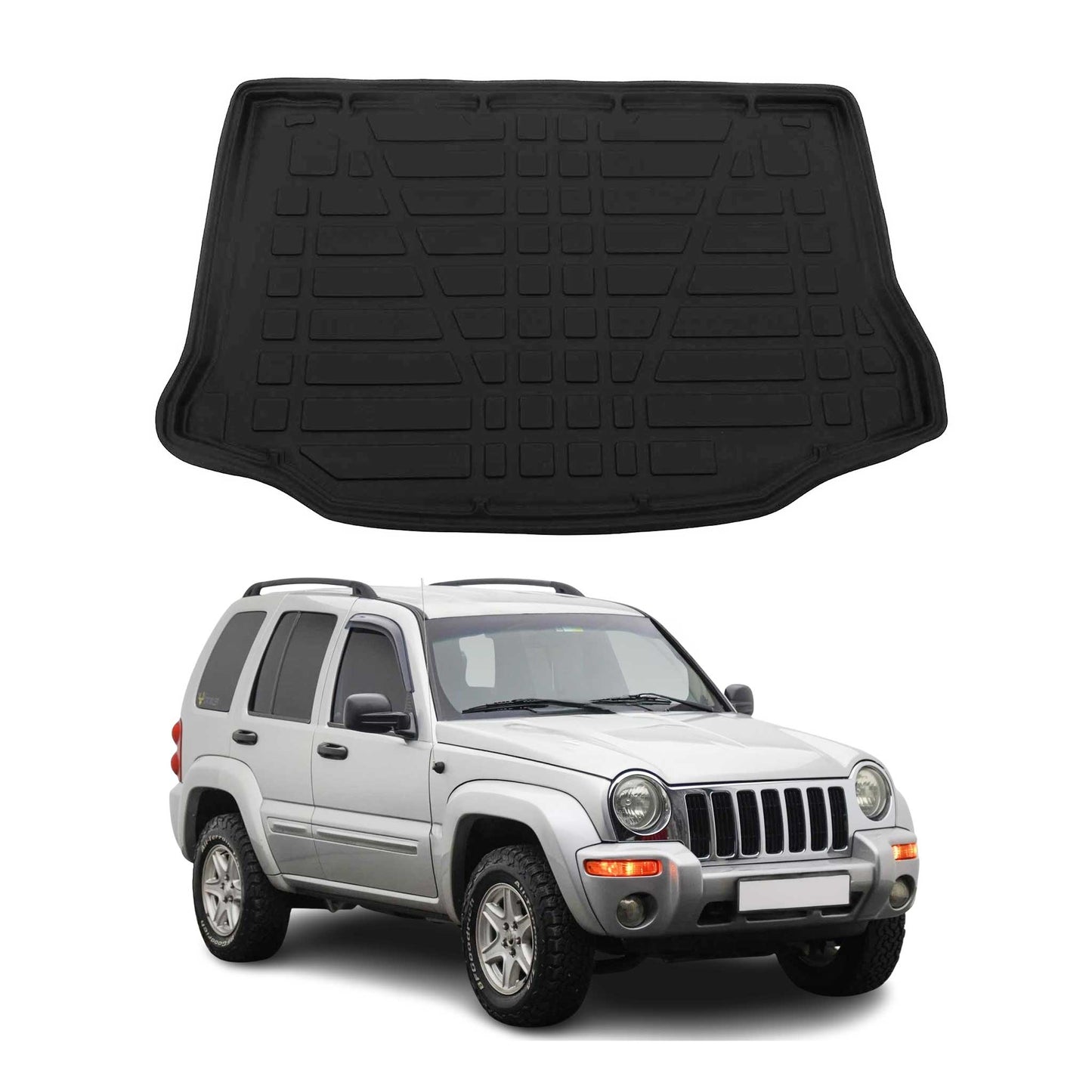 Kofferraumwanne Laderaumwanne für Jeep Cherokee 2002-2007 Gummi TPE Schwarz