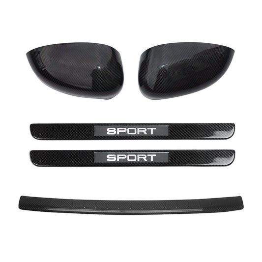 Ladekantenschutz Einstiegsleisten Spiegelkappen für Fiat 500 500C Satz Schwarz