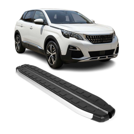Seitenschweller Seitenbretter Trittbretter für Peugeot 3008 2016-20 Alu Schwarz