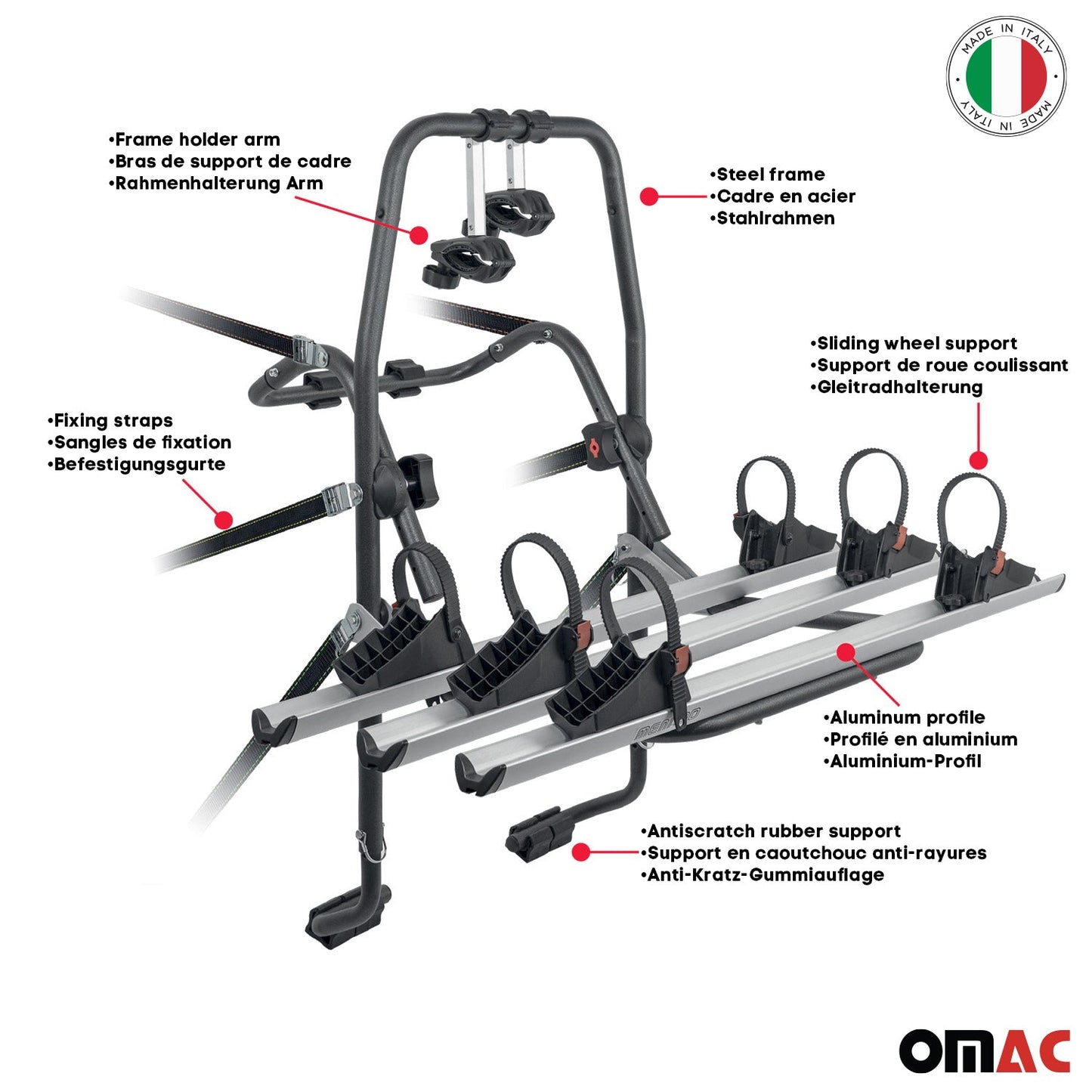 Menabo Fahrradträger 3 Fahrräder für Mitsubishi Lancer VI 1995-2000 Alu