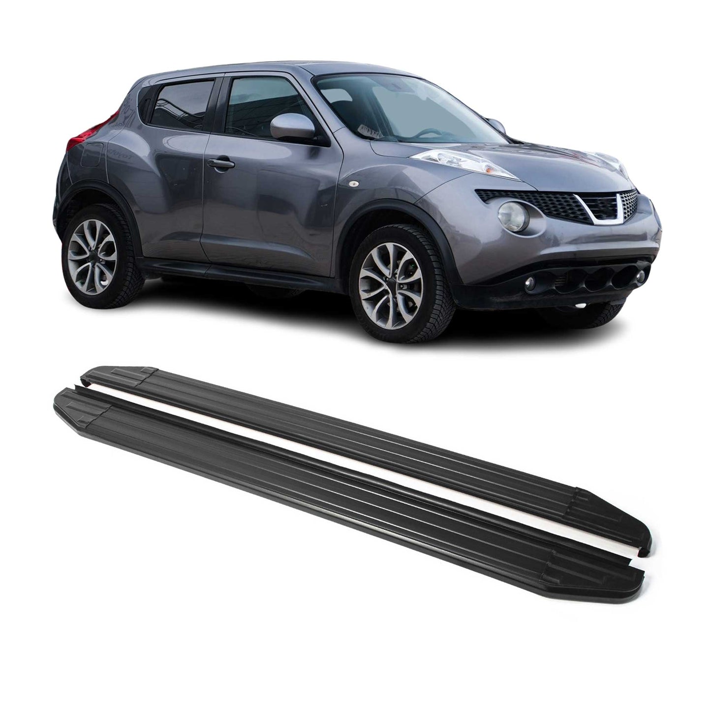 Trittbretter Seitenschweller für Nissan Juke 2010-2016 Alu Schwarz ABE