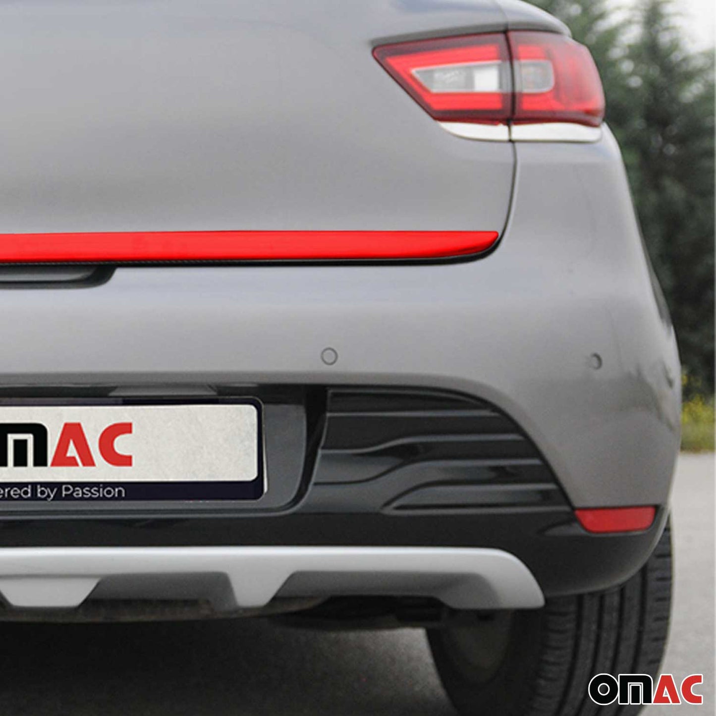 Kofferraumleiste Heckklappe Leiste für Renault Clio 2012-2019 Edelstahl Rot 1tlg