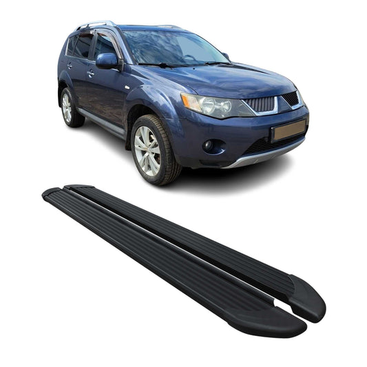 Trittbretter Seitenschweller für Mitsubishi Outlander 2007-2012 Alu Schwarz 2tlg