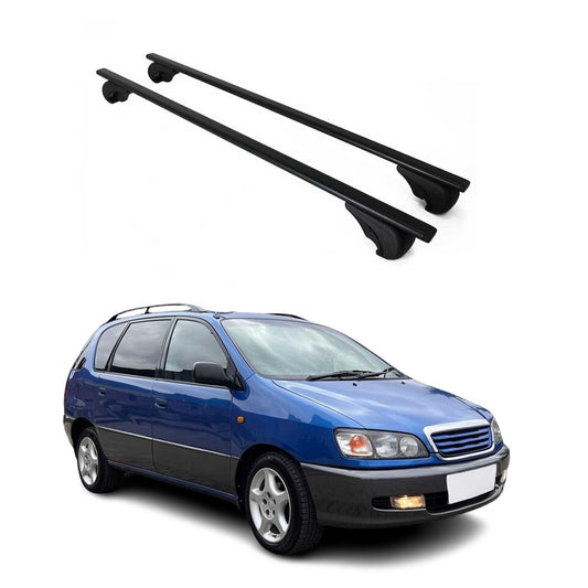 Portbagaj de plafon pentru Toyota Picnic 1996-2001 75kg, negru metalic, 2 buc.