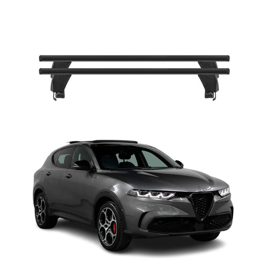 Menabo Dachträger Grundtäger für Alfa Romeo Tonale 2022-2025 50kg Alu Schwarz 2x