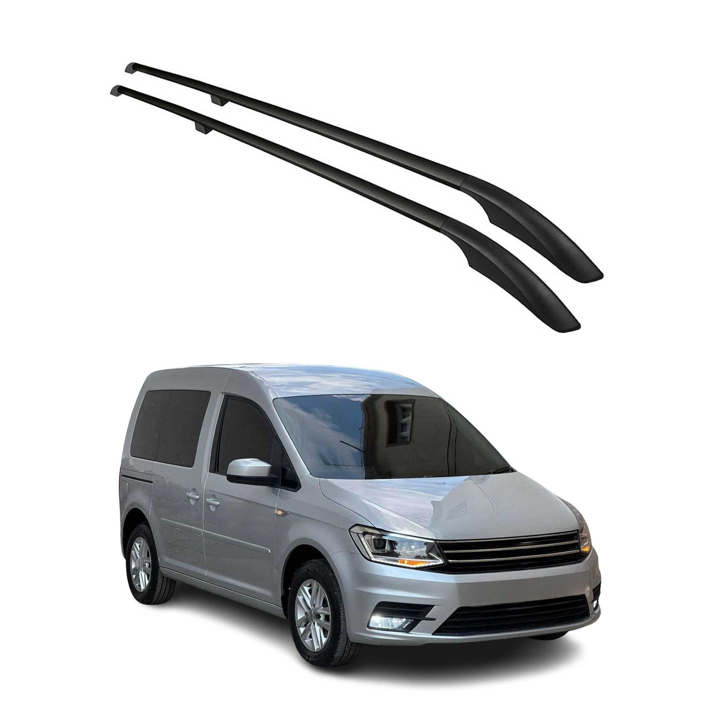 Dachreling Relingträger für VW Caddy 2015-2020 L1 Kurzer Alu Schwarz