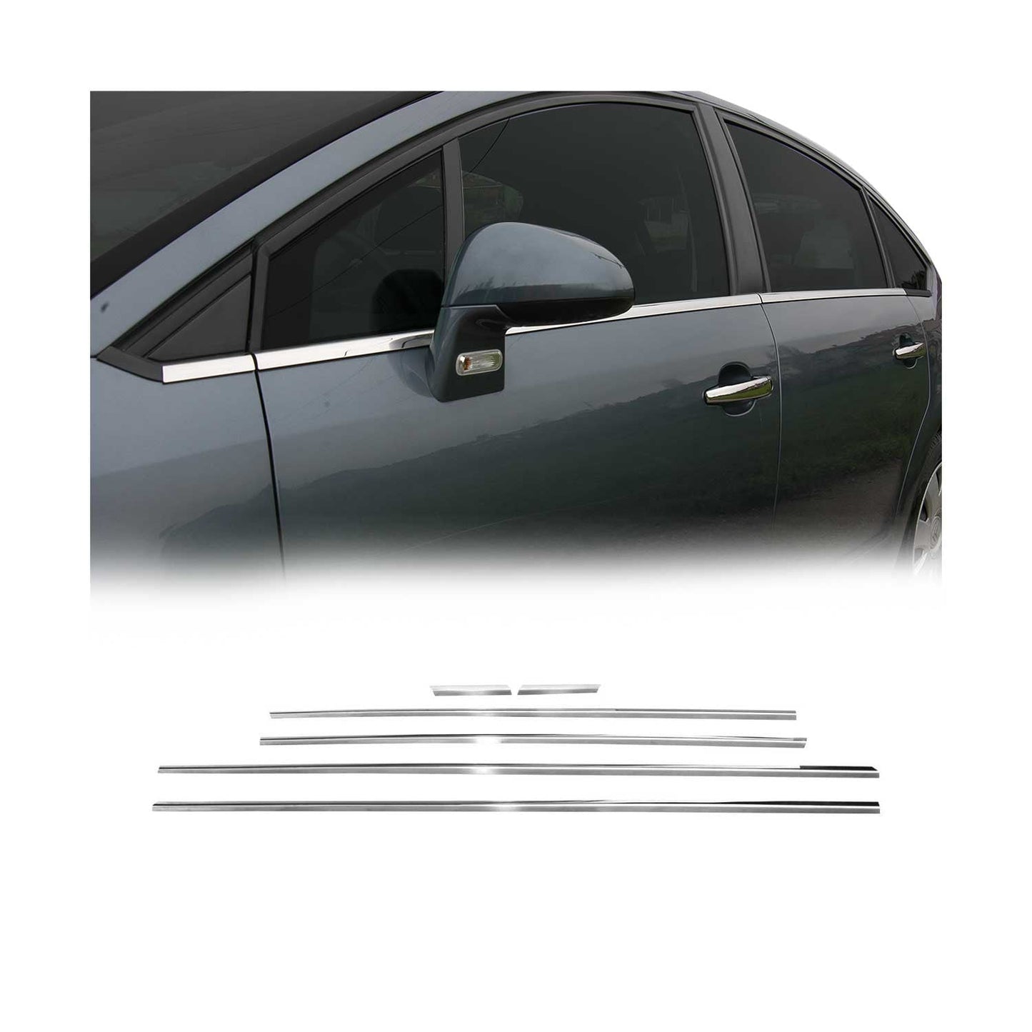 Fensterleisten Zierleisten für Citroen C5 2008-2017 Stufenheck Edelstahl 6tlg