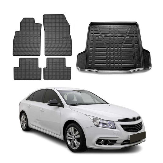 Fußmatten & Kofferraumwanne Set für Chevrolet Cruze Limo 2008-2016 Gummi 5x