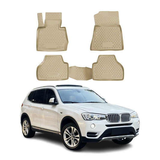 2010-2017 BMW X3 F25 Fußmatten TPE Beige 4 tlg