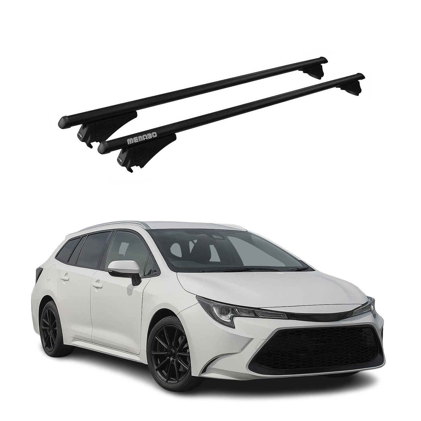 Menabo Dachträger Grundtäger für Suzuki Swace 2020-2025 75kg Alu Schwarz 2 tlg