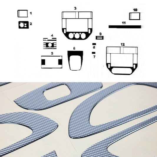 Ornamente interioare cockpit pentru Ford C-Max 2003-2010, aspect carbon, 11 bucăți