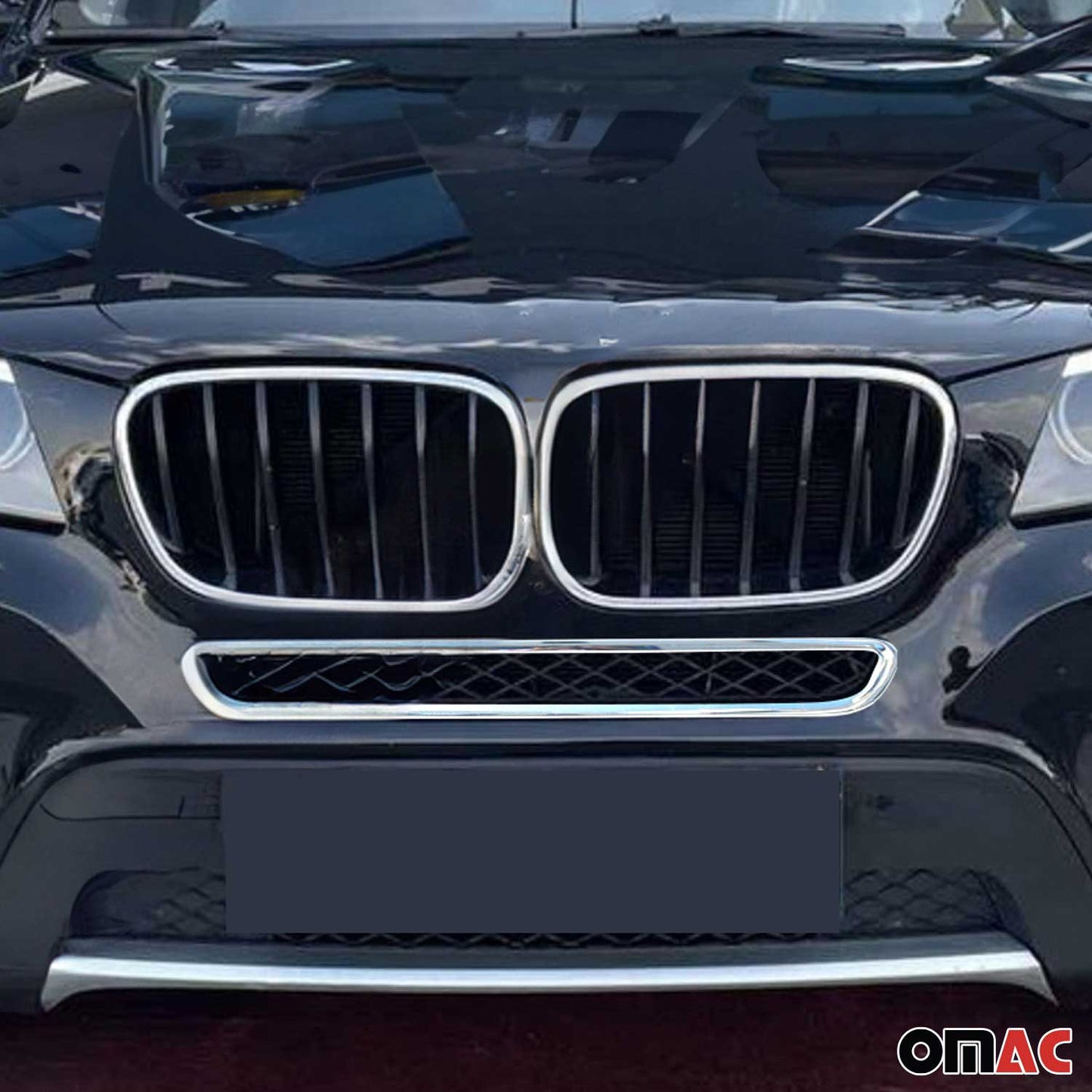 Kühlergrill Leisten Grillleisten für BMW X3 F25 2010-2013 Chrom ABS Silber 1tlg