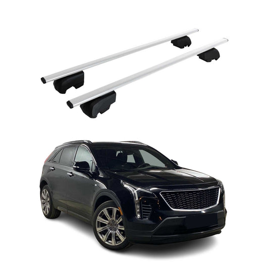 Portbagaj de plafon pentru Cadillac XT4 2018-2025 75kg, metal, argintiu, 2 buc.