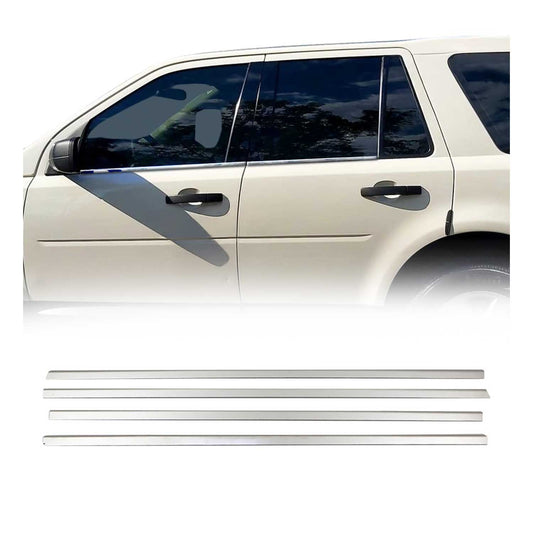 Benzi decorative pentru geamuri pentru Land Rover Freelander 2007-2011, oțel inoxidabil, set 4 piese