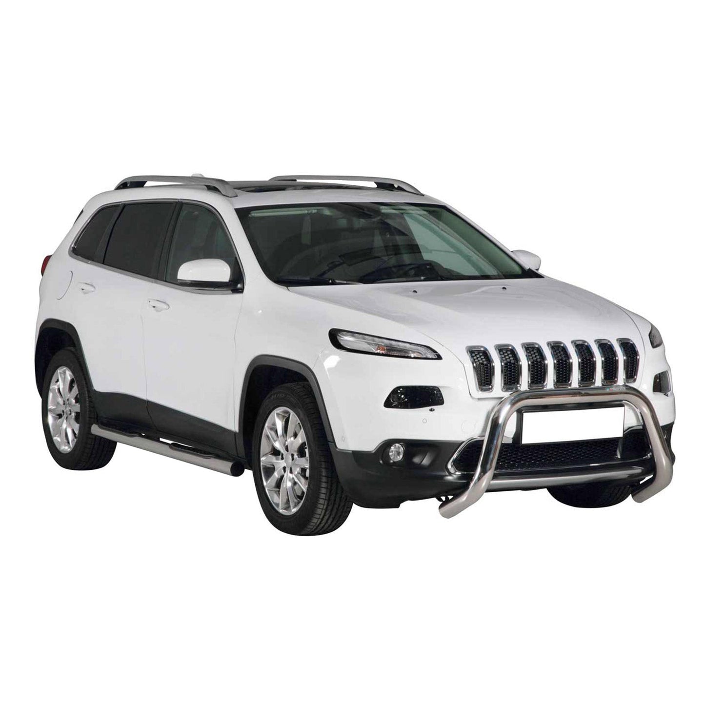 Bară de protecție/buton față pentru Jeep Cherokee 2013-2018, ø76mm, oțel, argintiu