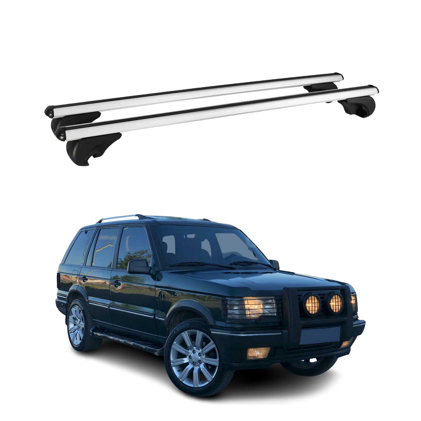 Portbagaj de plafon pentru Range Rover 1994-2002 75kg aluminiu argintiu 2 buc