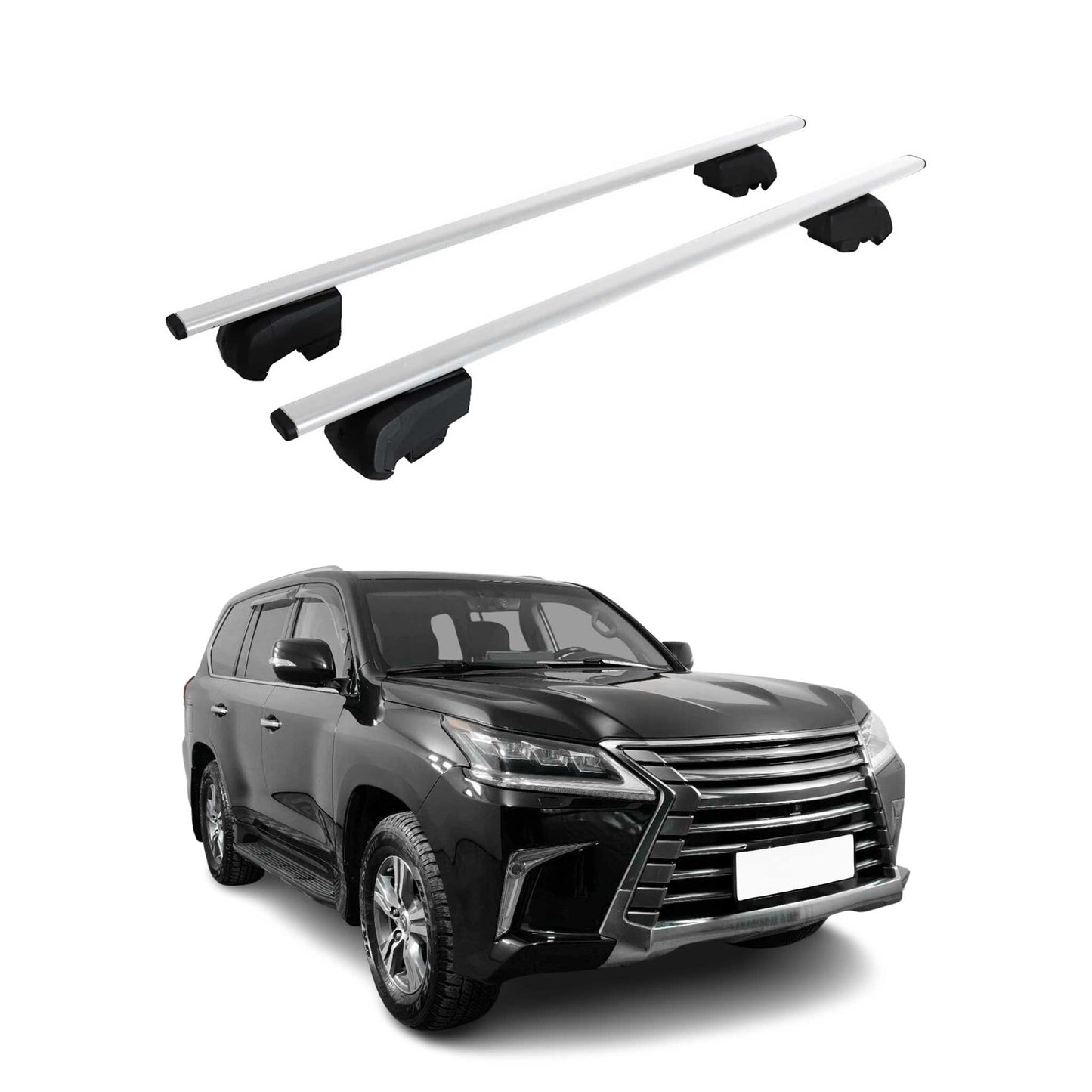 Dachträger Grundtäger für Lexus LX 570 SUV J200 2015-2021 75kg Metall Silber 2x
