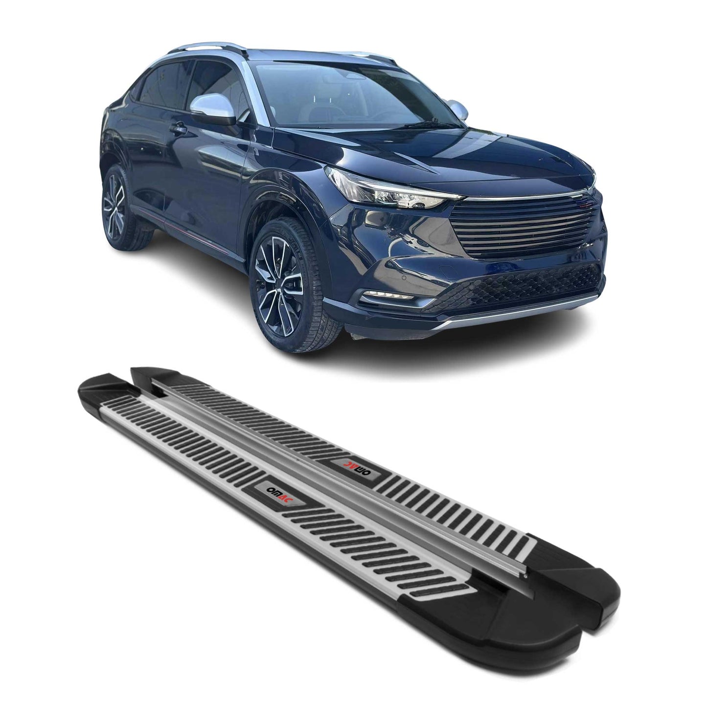 Trittbretter Seitenschweller Schweller für Honda HR-V 2021-2025 Alu Grau 2 tlg