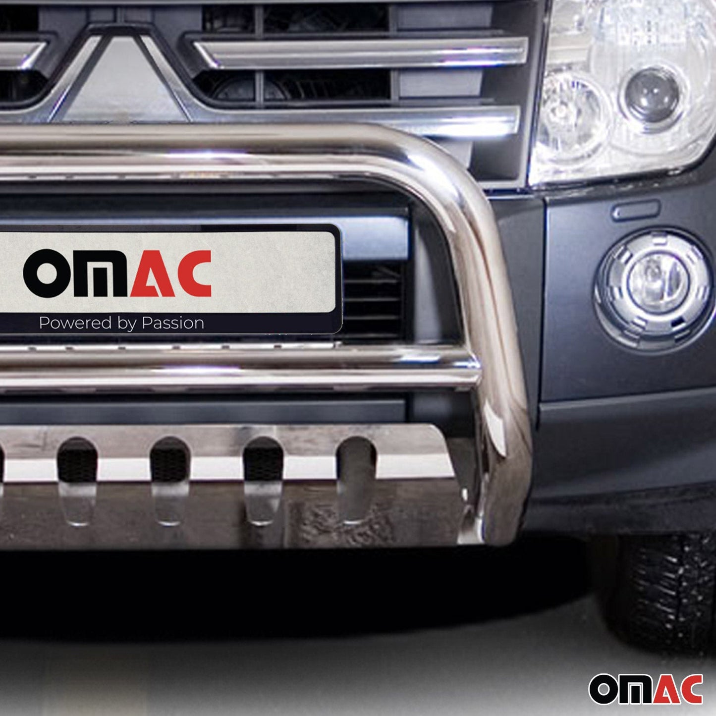 Bară de protecție/buton față pentru Mitsubishi Pajero 2007-2014, omologată ABE, oțel inoxidabil, argintiu