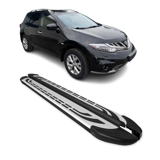 Trittbretter Seitenschweller Seitenbretter für Nissan Murano 2008-14 Alu Schwarz
