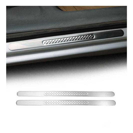 Ornamente prag uși pentru Fiat Punto Evo 2009-2012, oțel inoxidabil, argintiu, set 2 piese