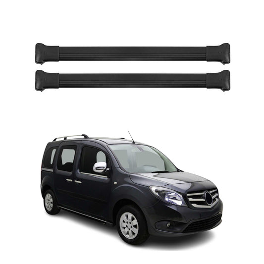 Portbagaj de plafon pentru Mercedes Citan W415 2012-2021 75kg aluminiu negru 2 piese