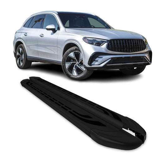 Listwy progowe/progi boczne do Mercedesa GLC X254 2022-2025, czarne aluminium, zestaw 2 szt.