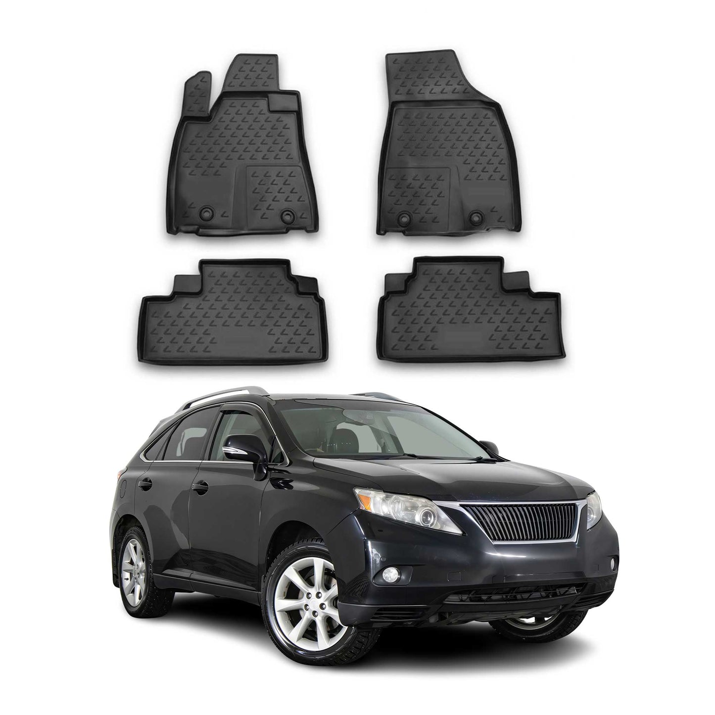 Covorașe auto Lexus RX350 2008-2015, TPE, negre, set 4 piese