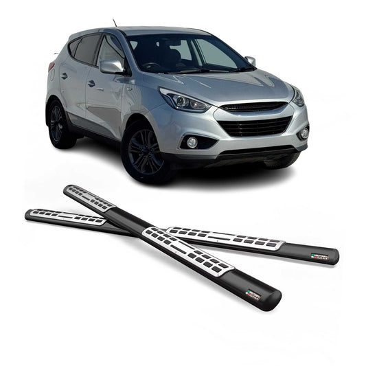 Edelstahl Seitenschweller Schwellerrohre für Hyundai ix35 2009-2015 Schwarz