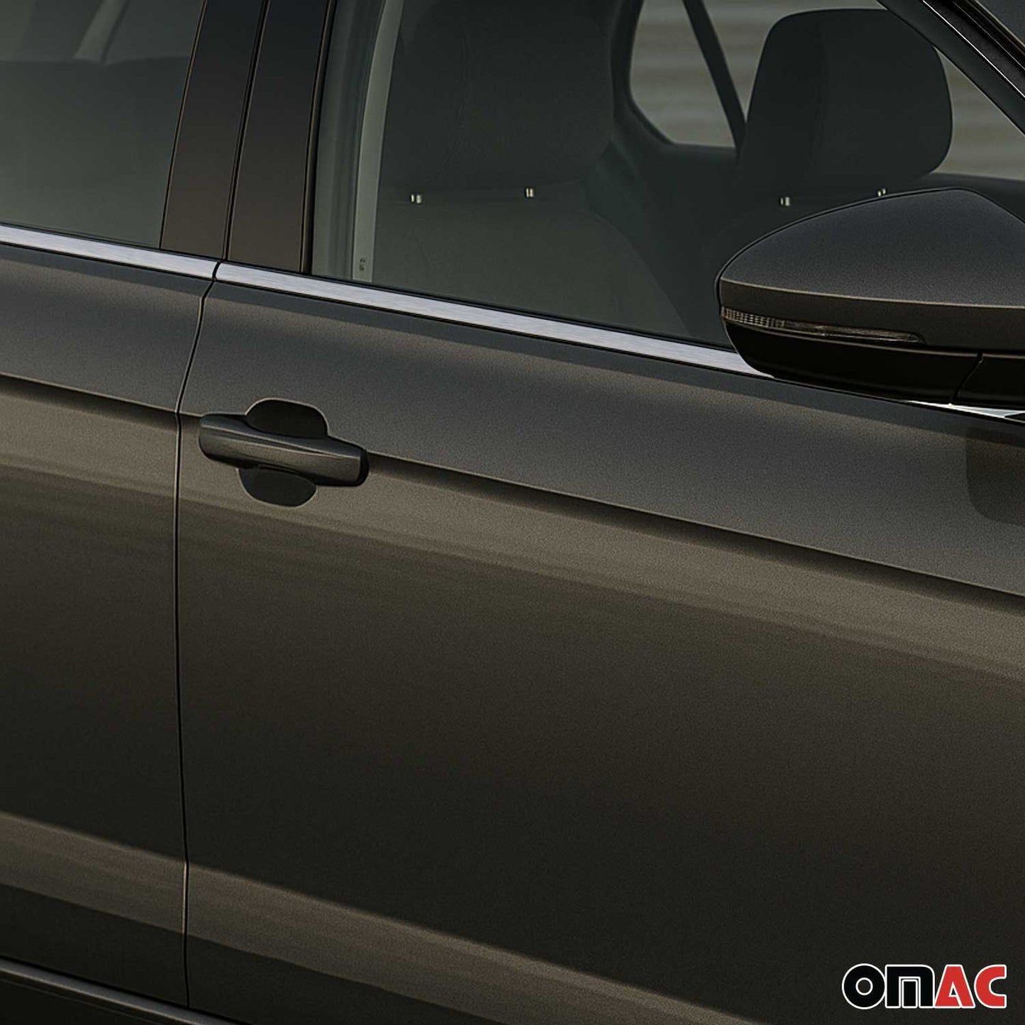 Benzi decorative pentru geamuri pentru VW Polo 6R 2009-2017, oțel inoxidabil periat, finisaj cromat, 6 buc.