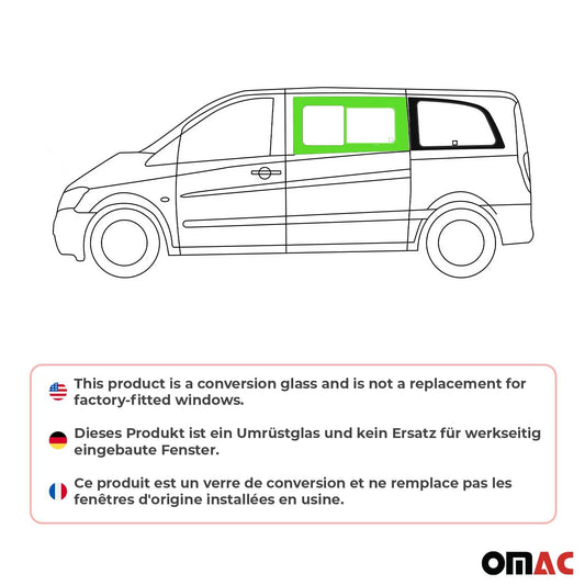 Seitenfenster Schiebefenster für Mercedes Vito W639 2003-14 Vorne Links L1 L2 L3