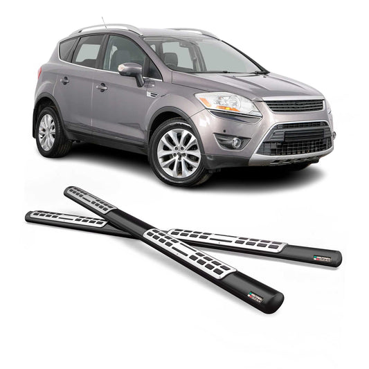 Edelstahl Seitenschweller Schwellerrohre für Ford Kuga 2008-2012 Schwarz