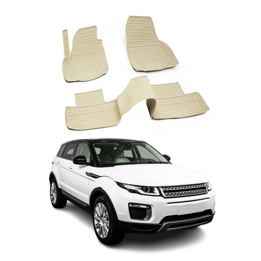 2011-2024 Range Rover Evoque Fußmatten TPE Beige 4 tlg