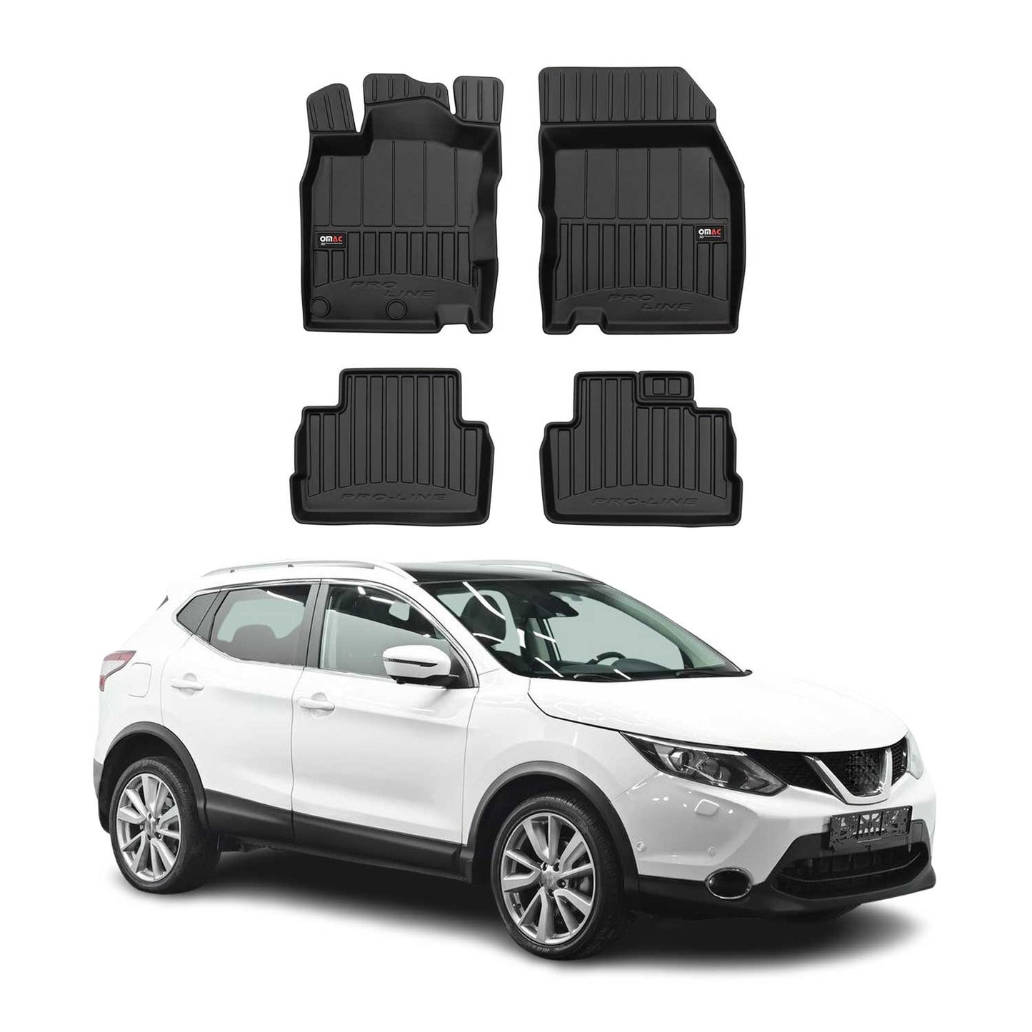 2014-2021 Nissan Qashqai J11 Fußmatten TPE Schwarz 4 tlg