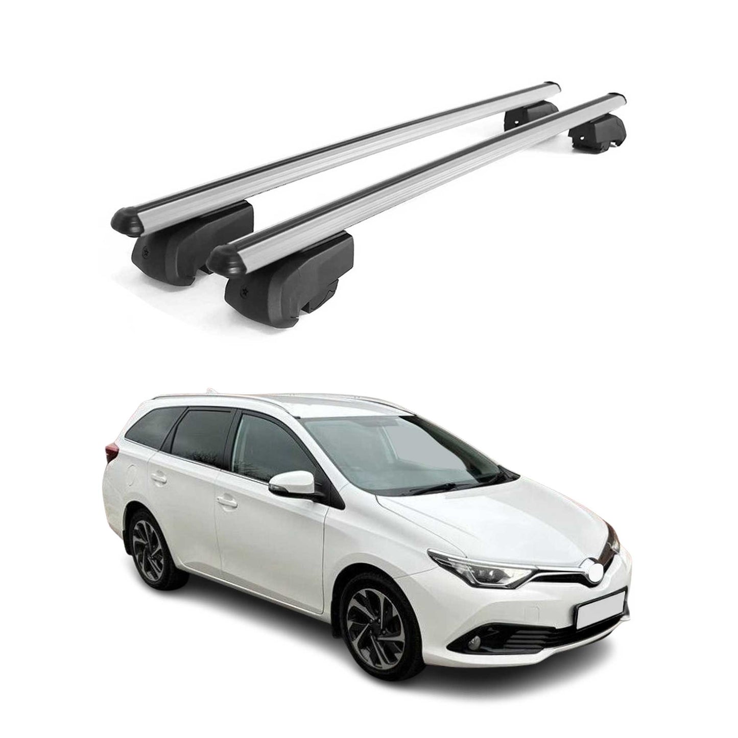 Dachträger Grundtäger für Toyota Auris mk2 Kombi 2012-2018 75kg Silber Alu 2tlg