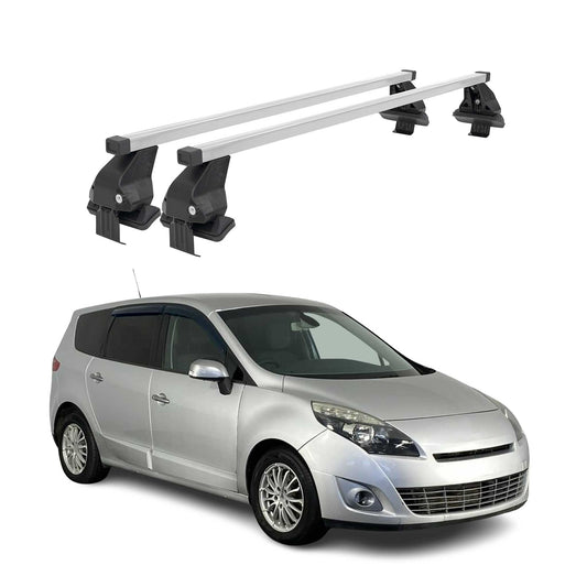 Menabo Dachträger für Renault Scenic mk3 2009-2013 Pre-FL 50kg Stahl Silber 2x