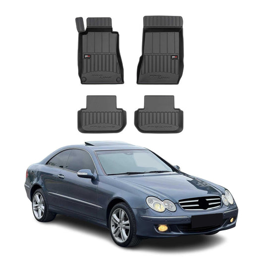 OMAC Gummi Fußmatten für Mercedes CLK C209 A209 2002-2010 Premium TPE Schwarz 4x