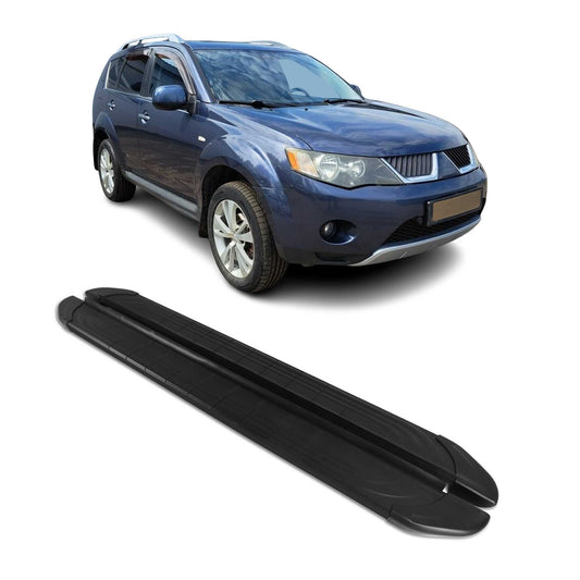 Trittbretter Seitenschweller für Mitsubishi Outlander 2007-2013 Alu Schwarz 2tlg
