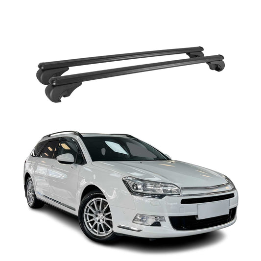 Dachträger Grundtäger für Citroen C5 Tourer 2008-2017 75kg Alu Schwarz 2 tlg