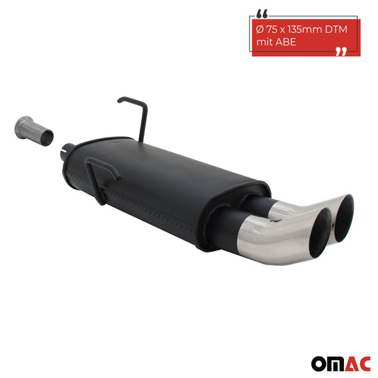 Evacuare sport Novus pentru Peugeot 206, tobă spate DTM 2x76mm cu ABE (omologare de tip germană). 
