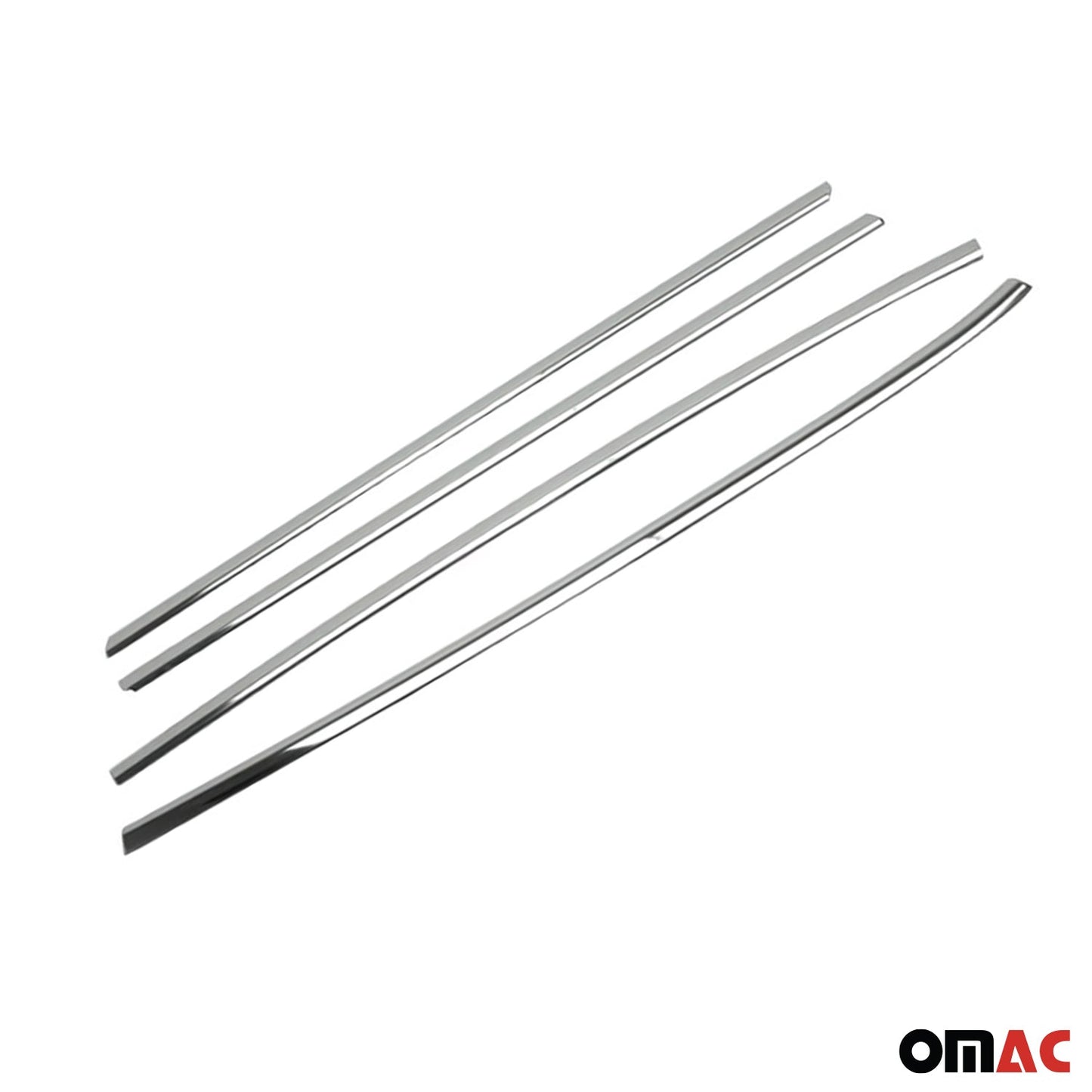 Benzi decorative pentru geamuri Peugeot 208 2012-2019, oțel inoxidabil cromat, 4 bucăți