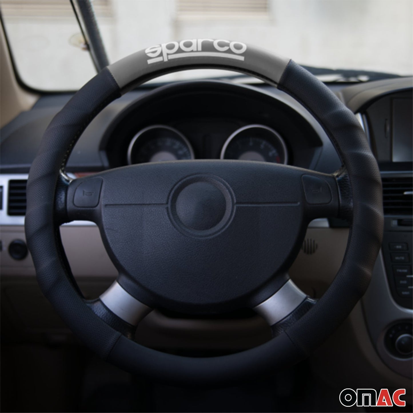 SPARCO Lenkradbezüge Schulterpolster Satz Universal Lenkradschutz Schwarz Grau
