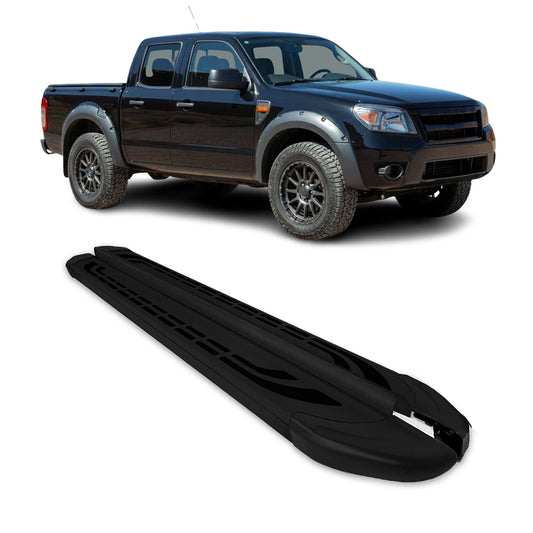 Trittbretter Seitenschweller für Ford Ranger Double Cab 2007-12 Alu Schwarz