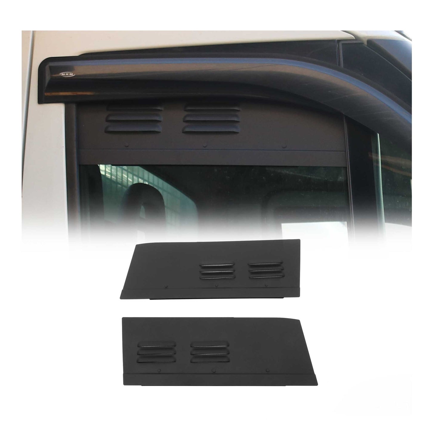 Lüftungsgitter Be & Entlüftung für Iveco Daily 2014-2025 Aluminium Schwarz 2tlg