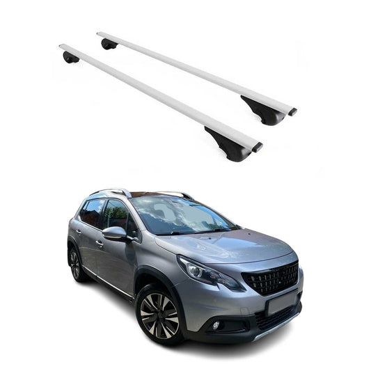 Suport portbagaj plafon pentru Peugeot 2008 2013-2019 75kg metal argintiu 2 buc