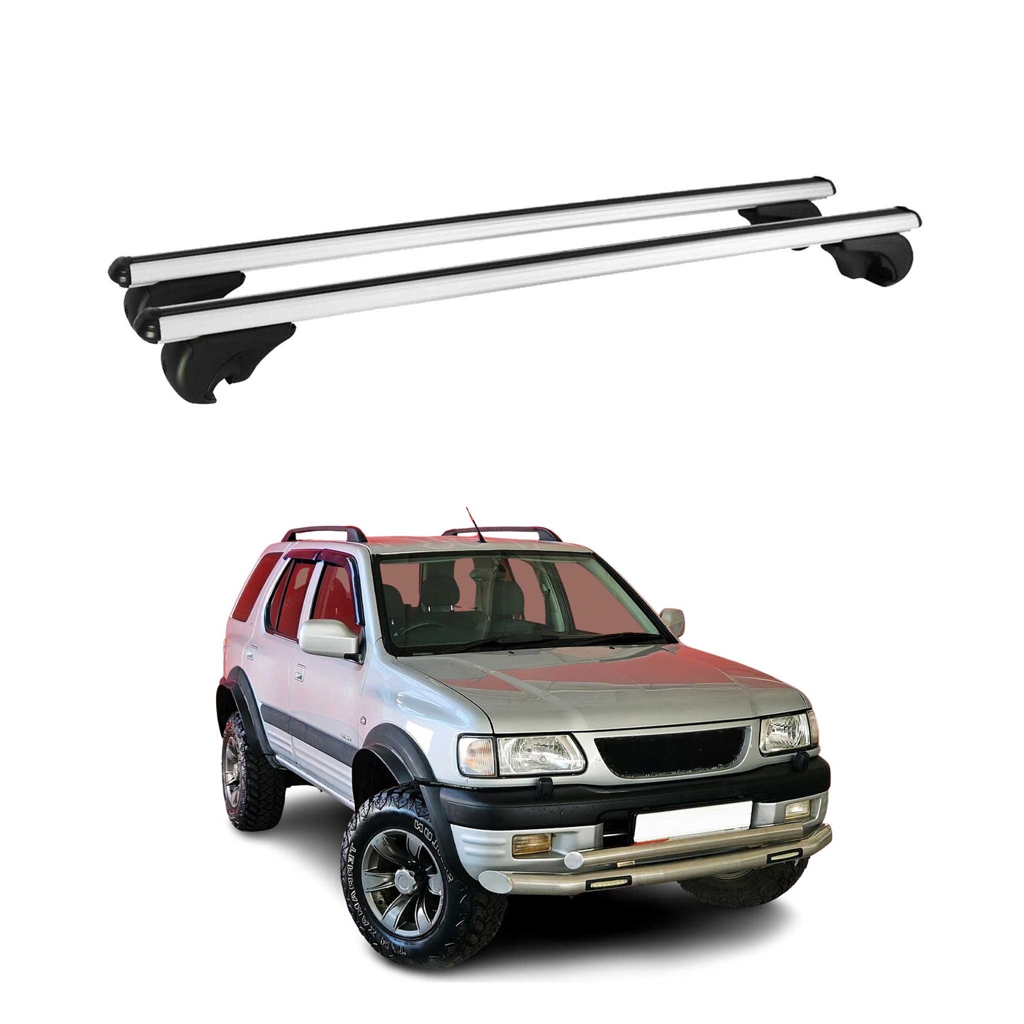 Portbagaj de plafon pentru Opel Frontera B 1998-2004 75kg aluminiu argintiu 2 buc