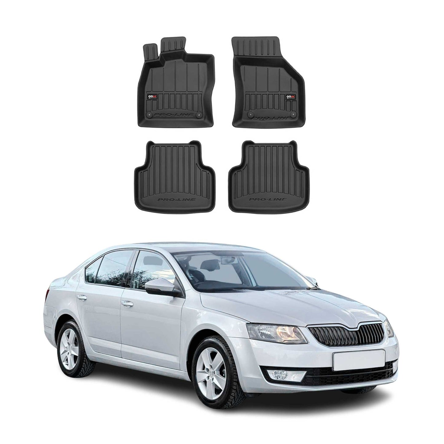 2013-2019 Skoda Octavia Fußmatten TPE Schwarz 4 tlg