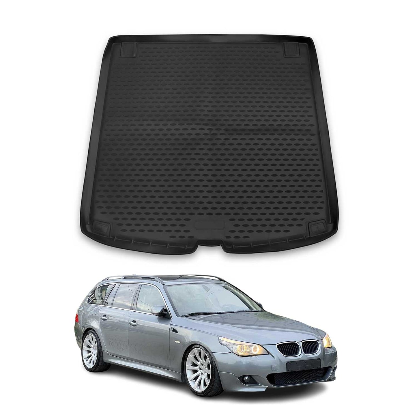 Kofferraummatte Kofferraumwanne für BMW 5er E61 2003-2010 Gummi TPE Schwarz