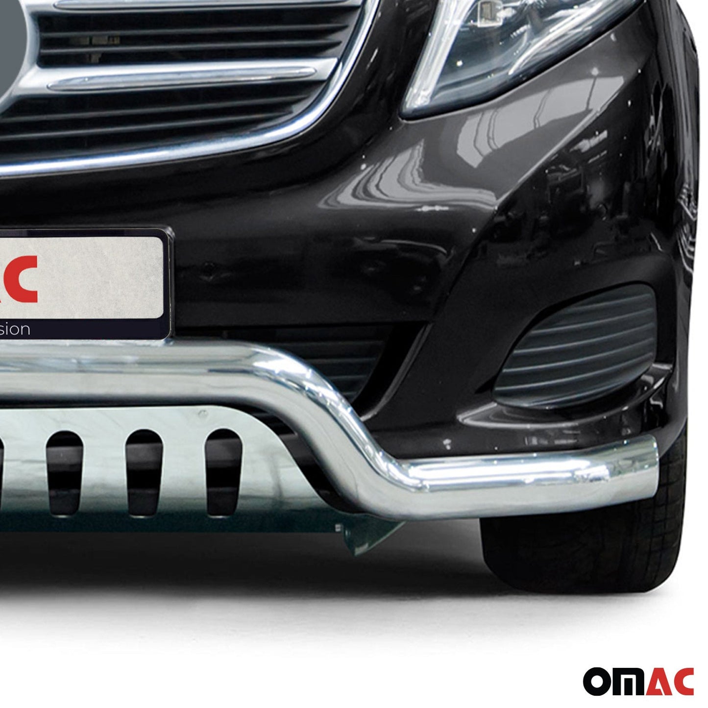 Bară de protecție față din oțel inoxidabil pentru Mercedes Clasa 2014-2025 cu ABE (omologare de tip germană) argintie